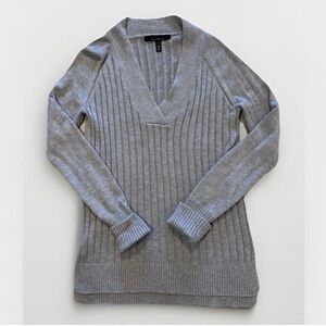 White House Black Market Sweater Cashmere Blend Tunic Pullover Grey Womens Sz S